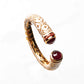 White and gold enameled Bangle with natural gemstones - LABELRM
