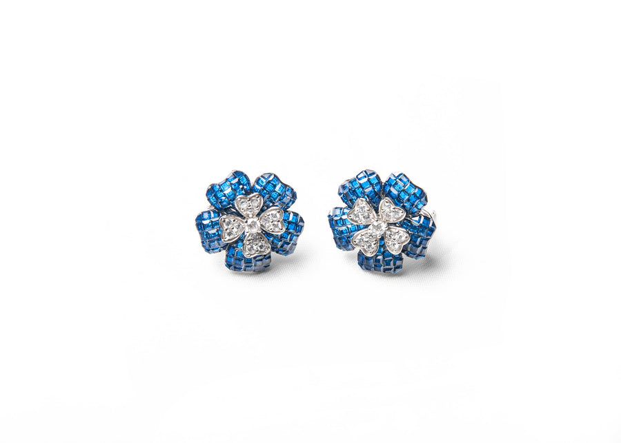 Blue Flower Stud Earrings - LABELRM