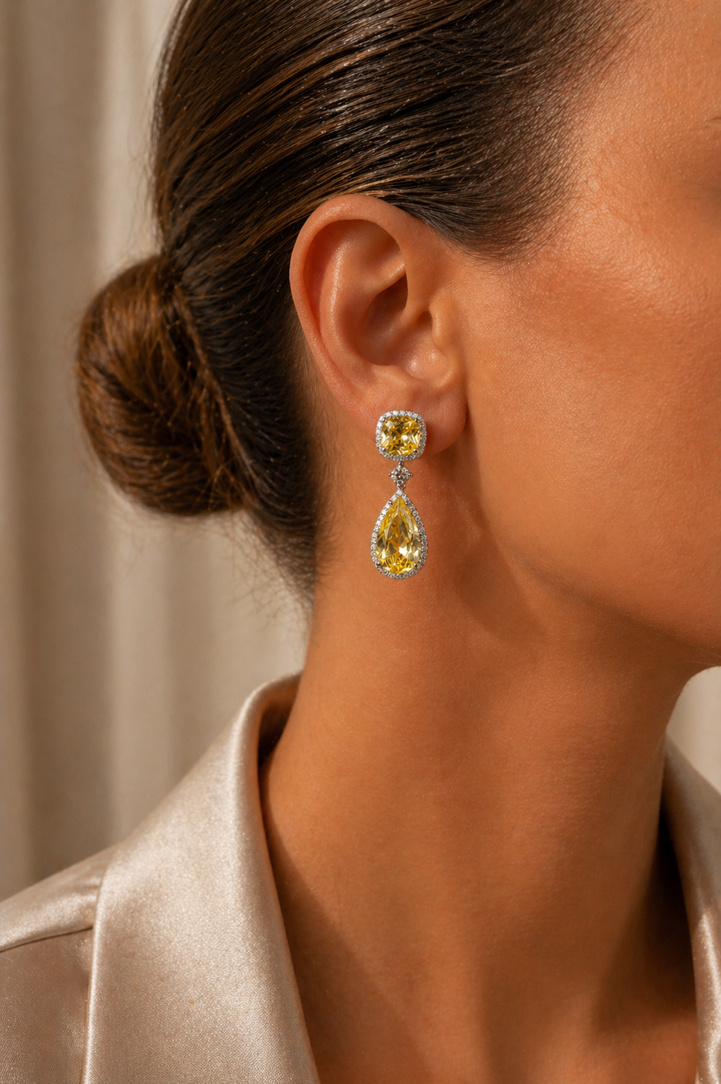 Celeste Drop Earring - Citrine Stone