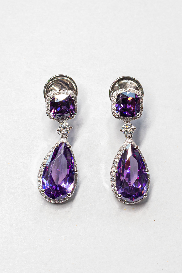 Celeste Drop Earring - Deep Purple