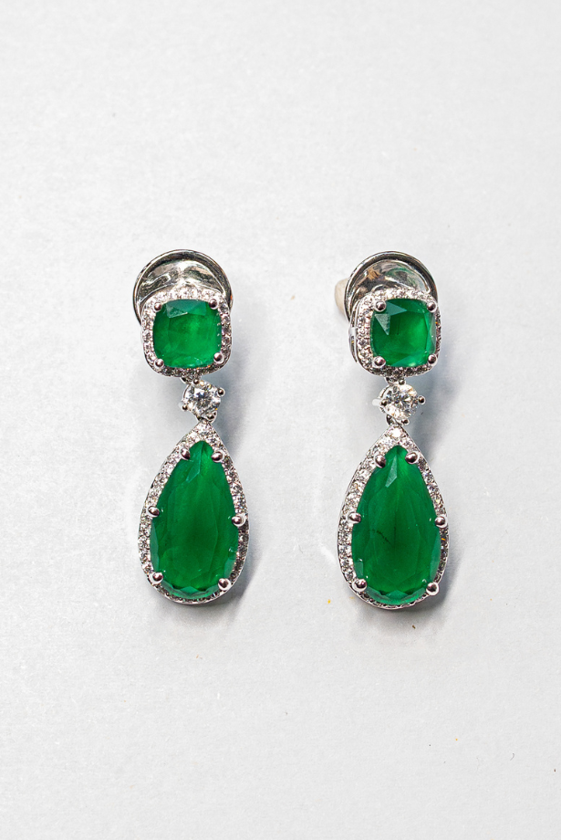 Celeste Drop Earring - Emerald Stone