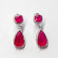 Celeste Drop Earring - Ruby Toned Stone