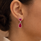 Celeste Drop Earring - Ruby Toned Stone