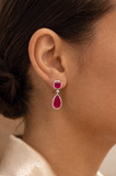Celeste Drop Earring - Ruby Toned Stone