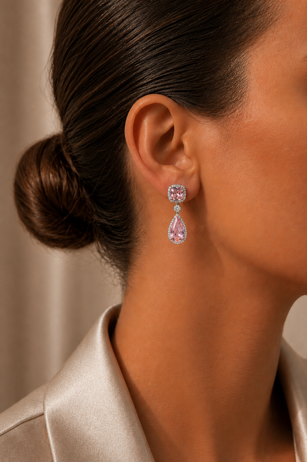 Celeste Drop Earring - Soft Pink