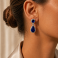 Celeste Drop Earring - Sapphire Toned Stones