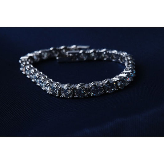 Dazzling Elegance: 5.0mm RM Mossanite Bracelet, Glowing with 0.5 Carats in 925 Sterling Silver