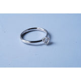 Glimmering Twilight 5.0mm RM Mossanite Ring, Illuminated with 0.5 Carats in 925 Sterling Silver