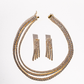 Golden Diamond Cascade Necklace Set – Dubai Luxe Signature