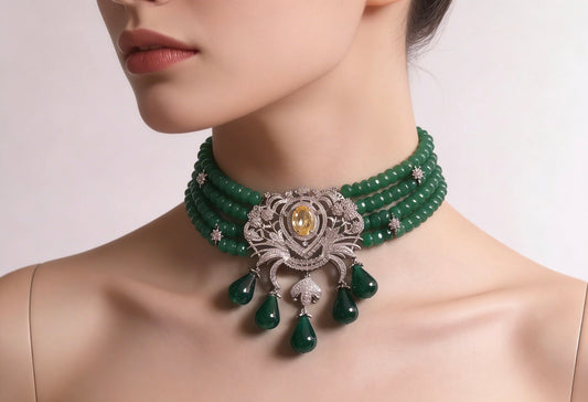 Emerald Bridal luxe Choker