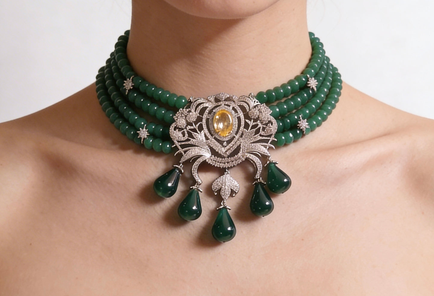 Emerald Bridal luxe Choker