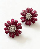 Crimson Petal Invisible Earrings