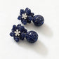 Midnight Sapphire Bloom Drop Earrings