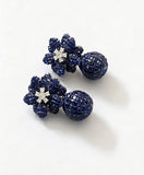 Midnight Sapphire Bloom Drop Earrings
