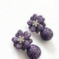 Midnight Amethyst Bloom Drop Earrings