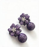 Midnight Amethyst Bloom Drop Earrings