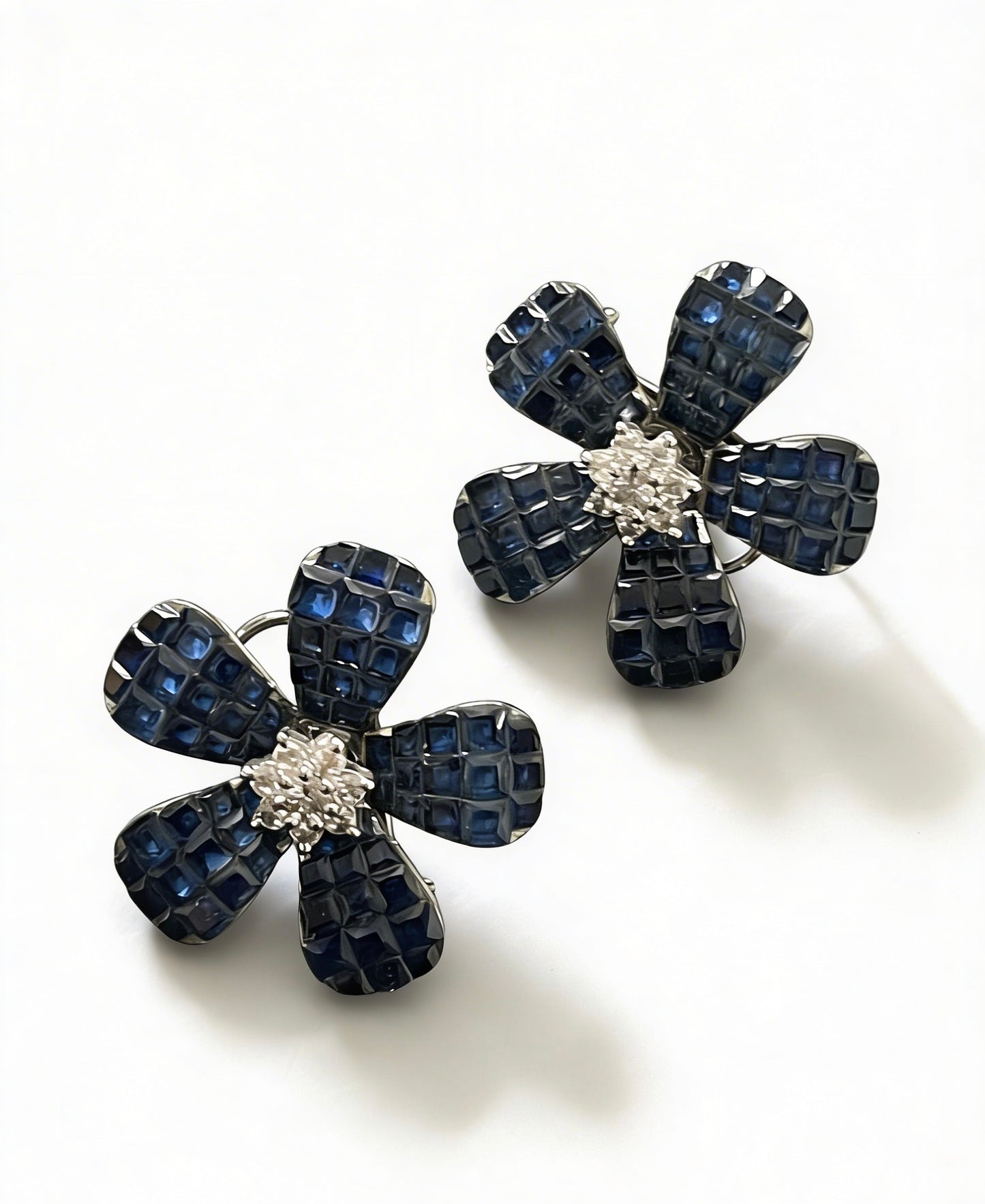 Azure Bloom Invisible Drop Earrings