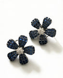 Azure Bloom Invisible Drop Earrings