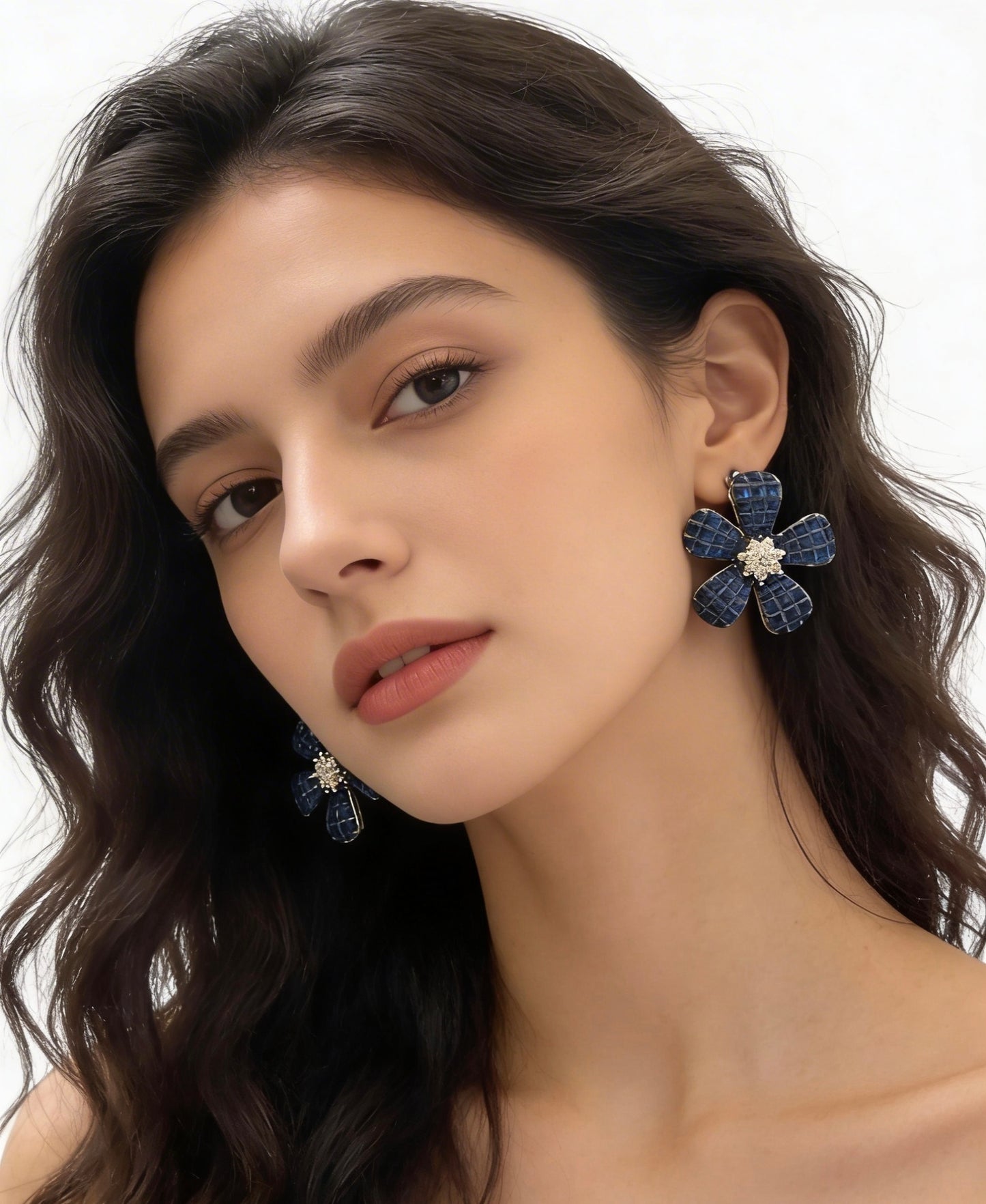 Azure Bloom Invisible Drop Earrings