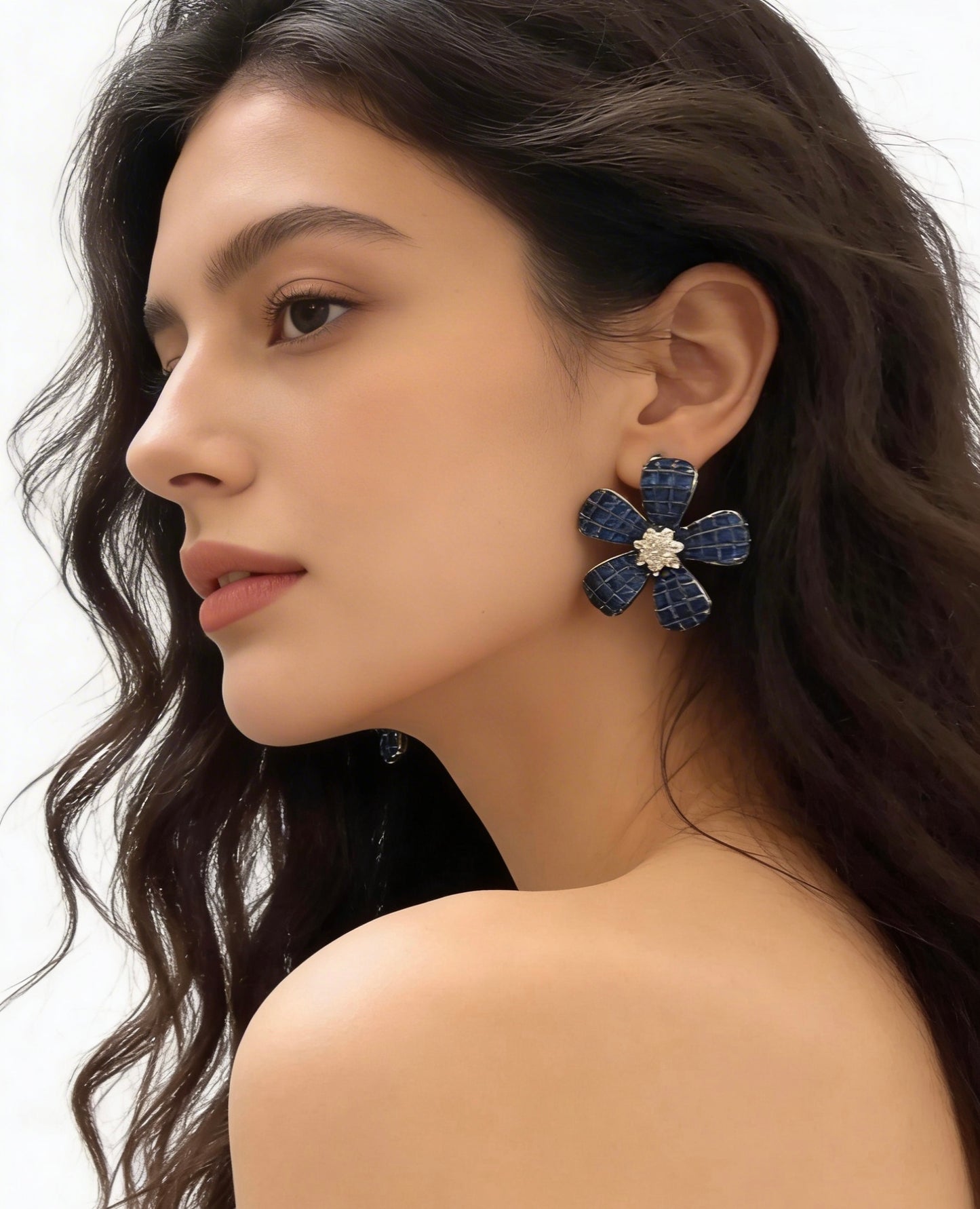 Azure Bloom Invisible Drop Earrings