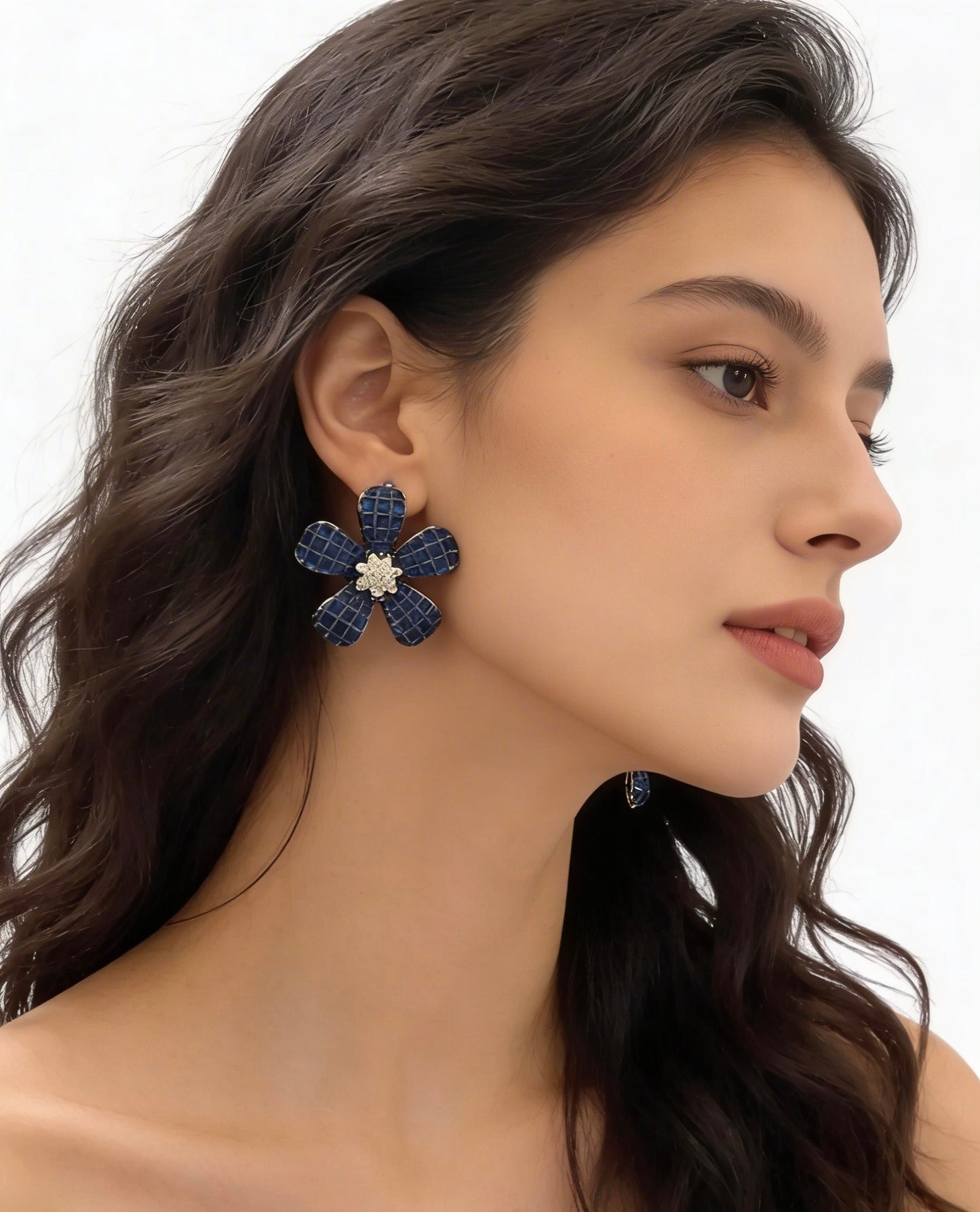 Azure Bloom Invisible Drop Earrings