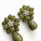 Peridot Bloom Statement Drop Earrings