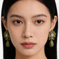Peridot Bloom Statement Drop Earrings