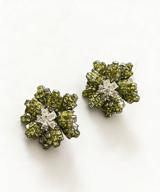 Peridot Bloom Statement Earrings