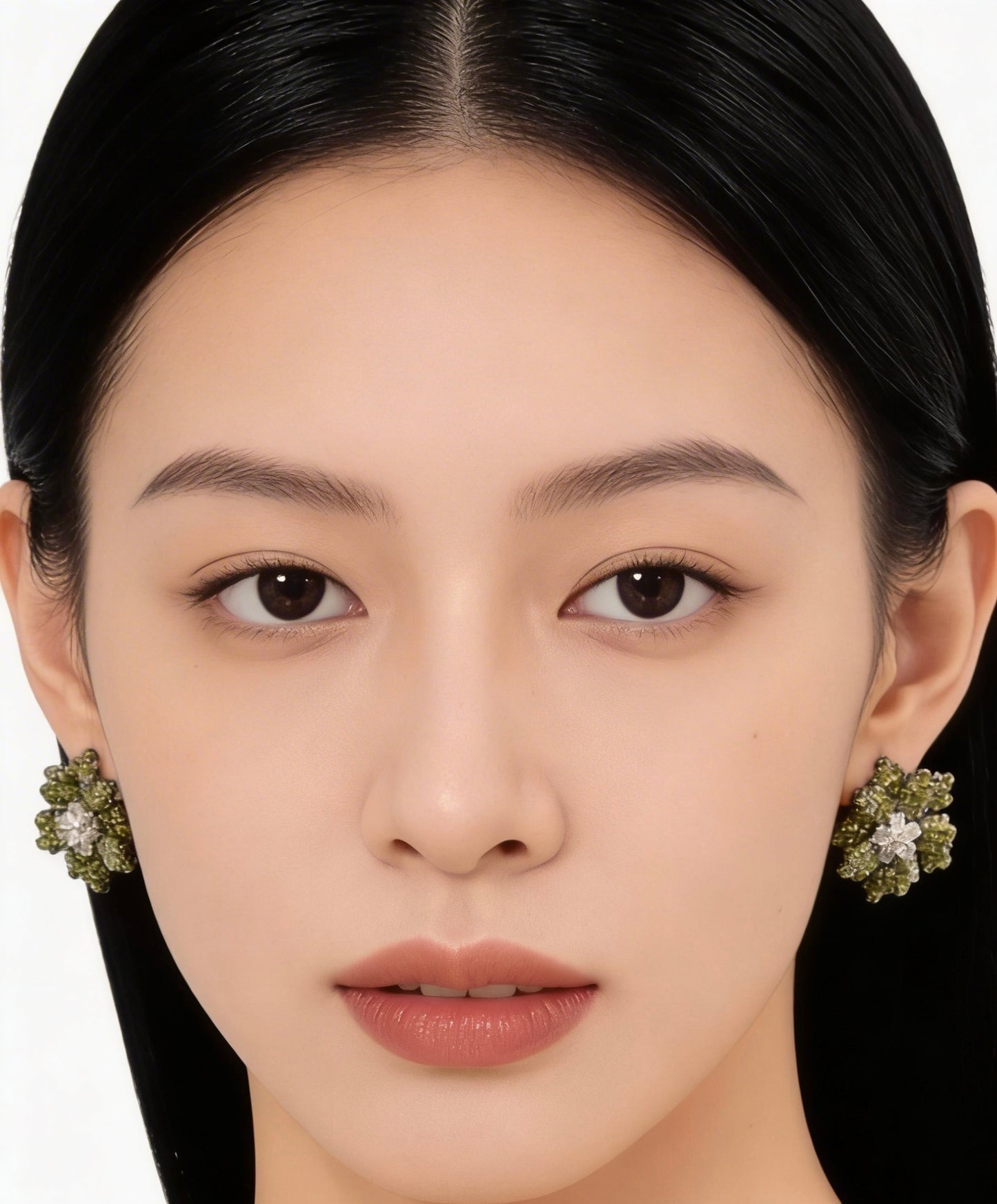 Peridot Bloom Statement Earrings