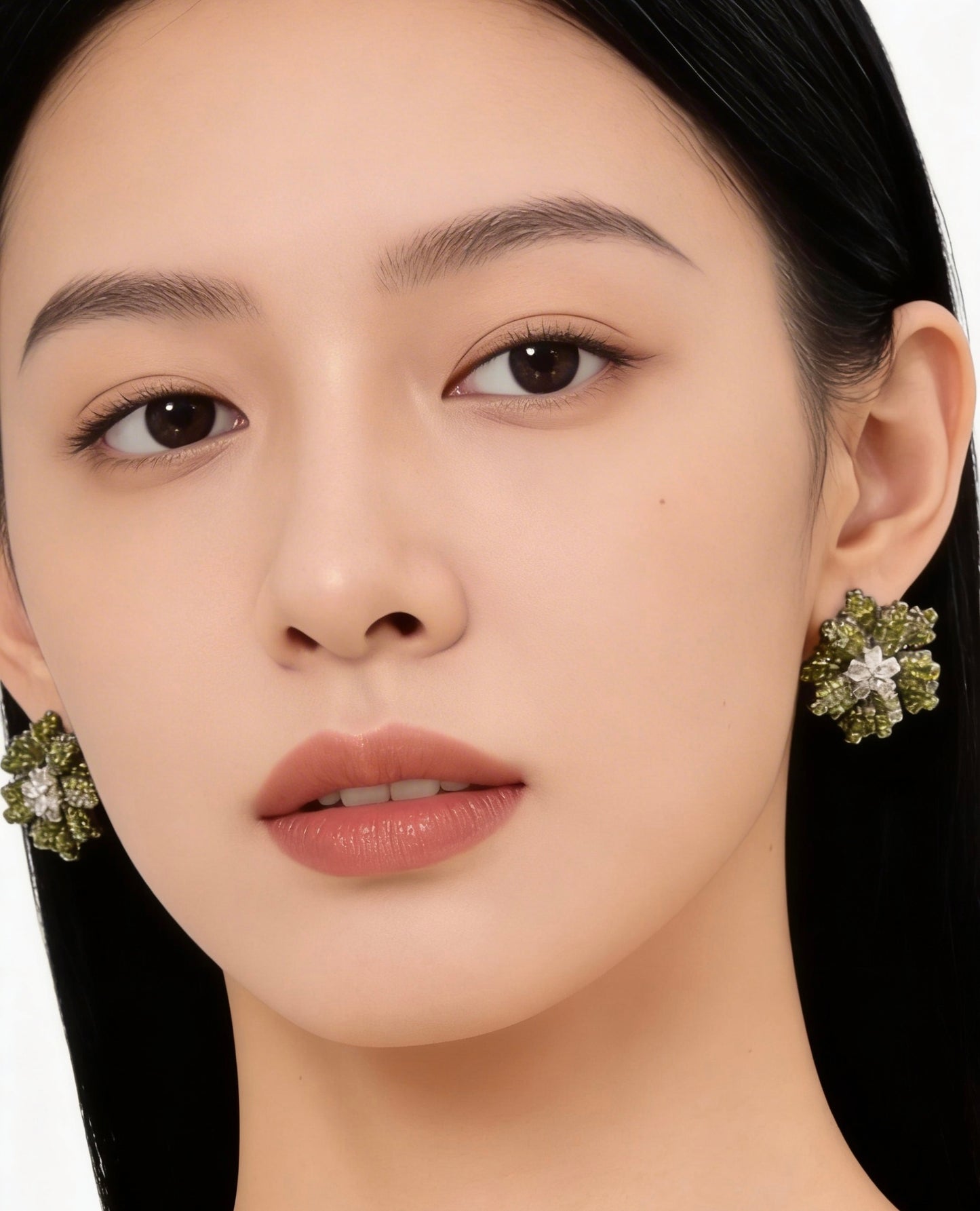 Peridot Bloom Statement Earrings