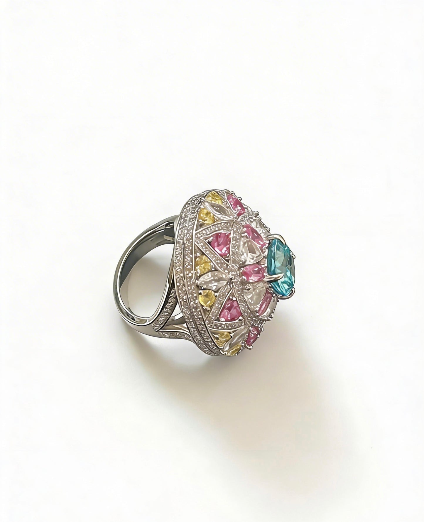 Aqua Multi-Stone Statement Ring