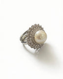 Pearl Halo Elegance Ring