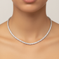 Classic Silver Tennis Necklace & Earring Set