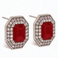 Blaze Cut Ruby Studs