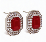 Blaze Cut Ruby Studs