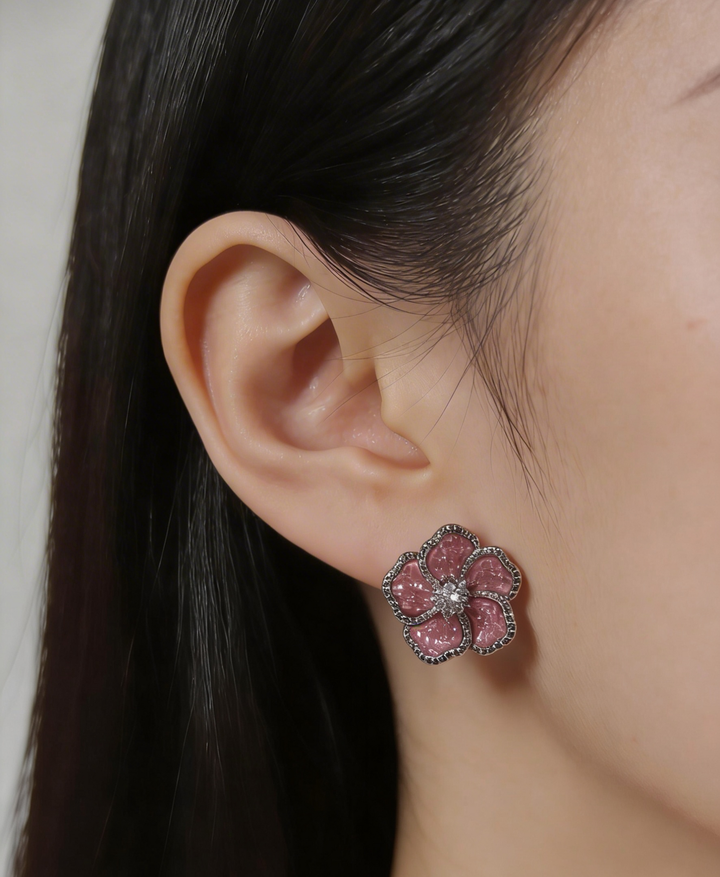 Blush Majesty Flower Studs