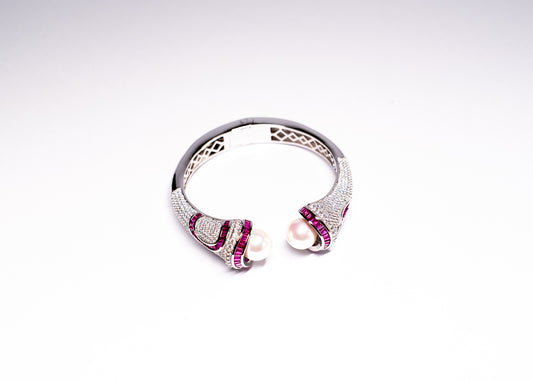 Ruby Pearl Sculpt Cuff