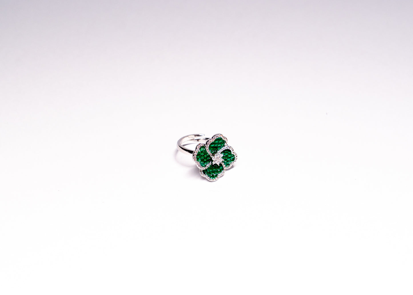Emerald Blossom Cocktail Ring