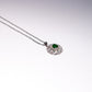 Emerald Radiance Halo Pendant Necklace Set