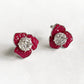 Velvet Rose Stud Earrings