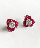 Velvet Rose Stud Earrings