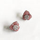Rose Quartz Flower Stud Earrings