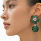 Green Bloom Drop Earrings