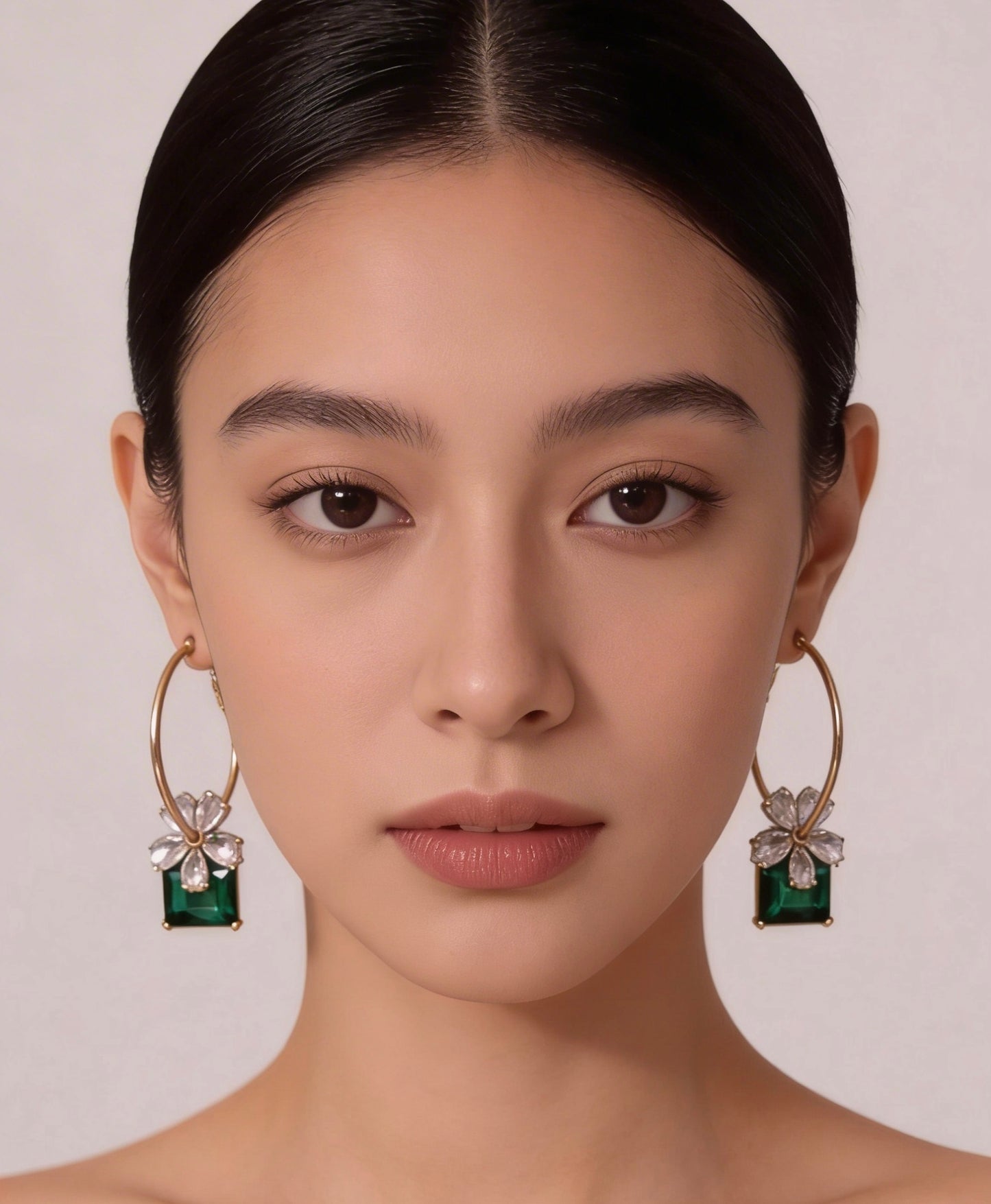 Emerald Glow Floral Drops