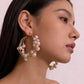 Pearl Blossom Hoops Earrings