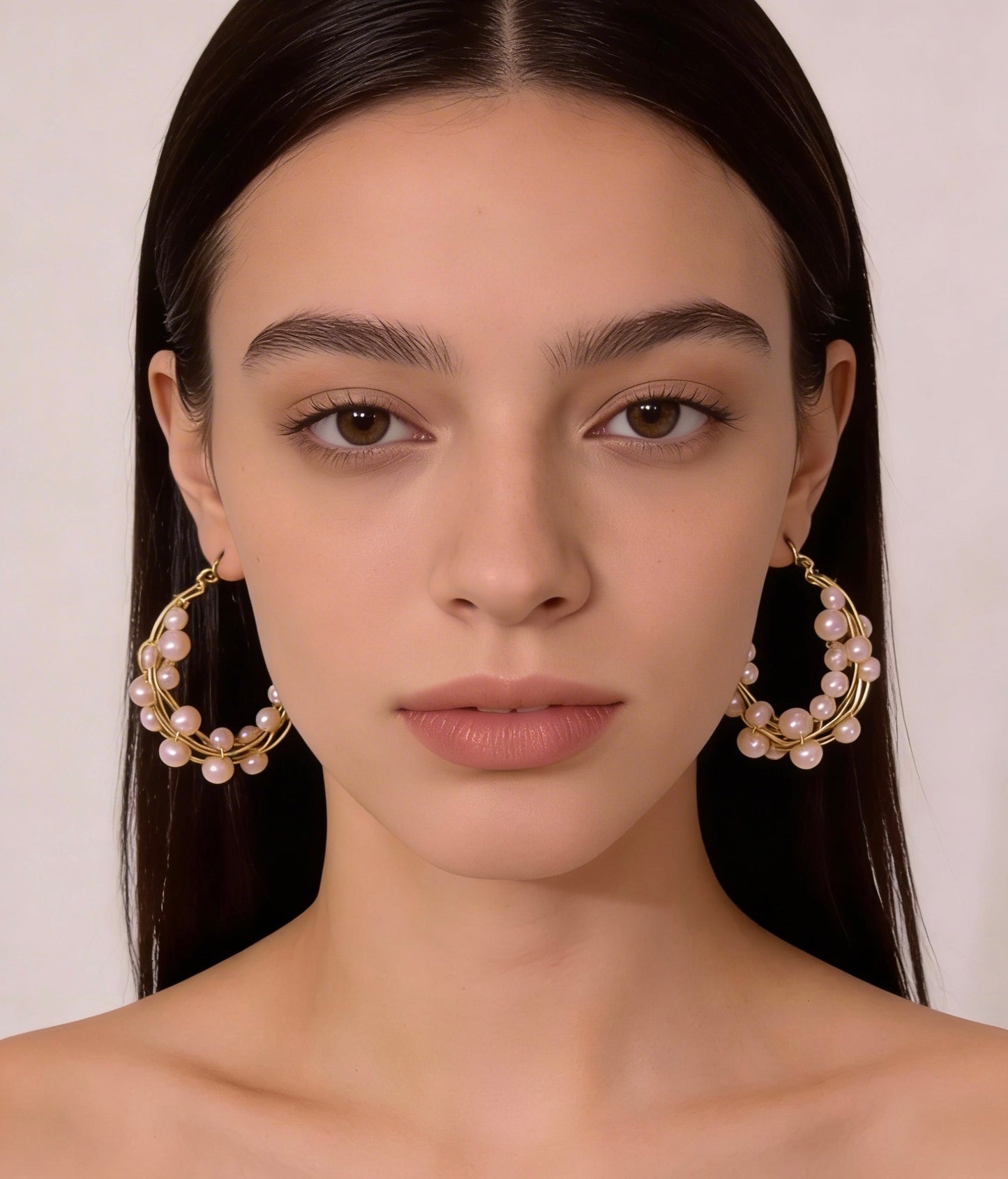 Pearl Blossom Hoops Earrings