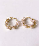 Pearl Blossom Hoops Earrings