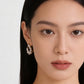 Crystal Crescent Hoops Earring