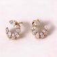 Crystal Crescent Hoops Earring