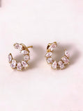 Crystal Crescent Hoops Earring